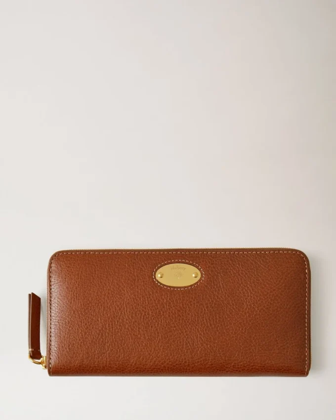 Mulberry Plaque 8 Credit Card Zip Purse Oak Nvt Mulberry Plaque 8 Credit Card Zip Purse Oak Nvt