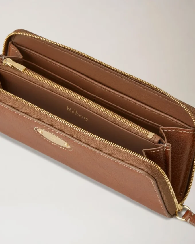 Mulberry Plaque 8 Credit Card Zip Purse Oak Nvt Mulberry Plaque 8 Credit Card Zip Purse Oak Nvt