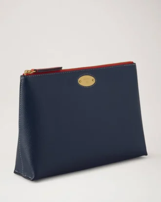 Mulberry Plaque Cosmetic Pouch Night Sky & Coral Orange Small Classic Grain