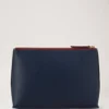Mulberry Plaque Cosmetic Pouch Night Sky & Coral Orange Small Classic Grain Mulberry Plaque Cosmetic Pouch Night Sky & Coral Orange Small Classic Grain