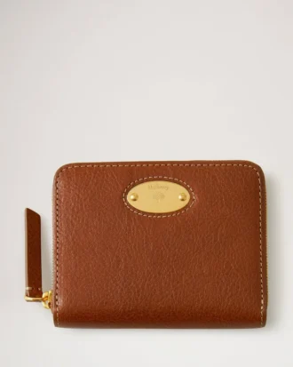 Mulberry Plaque Small Zip Around Purse Oak Nvt Women