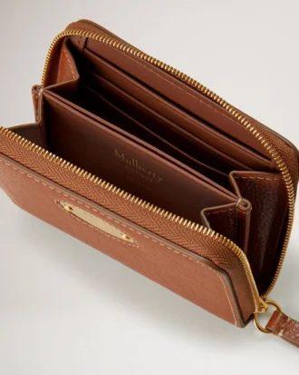 Mulberry Plaque Small Zip Around Purse Oak Nvt Women