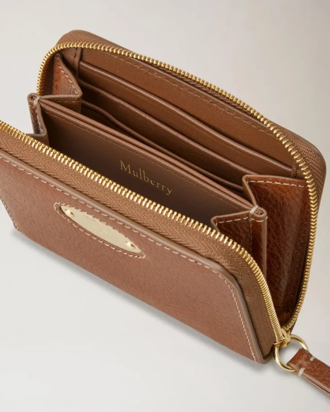 Mulberry Plaque Small Zip Around Purse Oak Nvt Women Mulberry Plaque Small Zip Around Purse Oak Nvt Women