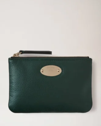 Mulberry Plaque Small Zip Coin Pouch Mulberry Green Small Classic Grain