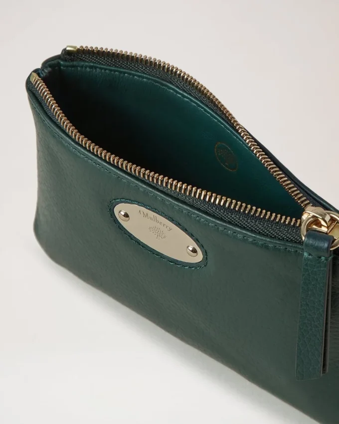 Mulberry Plaque Small Zip Coin Pouch Mulberry Green Small Classic Grain Mulberry Plaque Small Zip Coin Pouch Mulberry Green Small Classic Grain