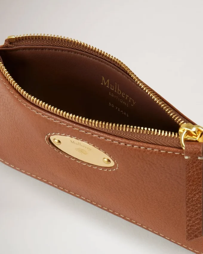 Mulberry Plaque Small Zip Coin Pouch Oak Nvt Women Mulberry Plaque Small Zip Coin Pouch Oak Nvt Women