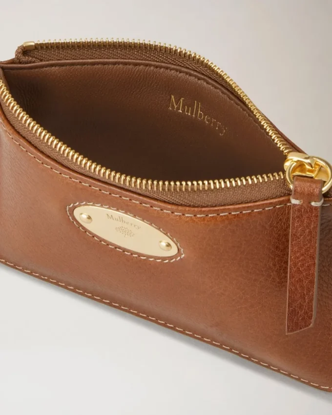 Mulberry Plaque Small Zip Coin Pouch Oak Nvt Women Mulberry Plaque Small Zip Coin Pouch Oak Nvt Women