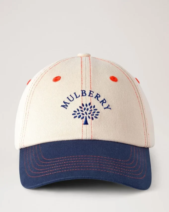 Mulberry Tree Baseball Cap – Colour Block Ecru & Night Sky Cotton Mulberry Tree Baseball Cap – Colour Block Ecru & Night Sky Cotton