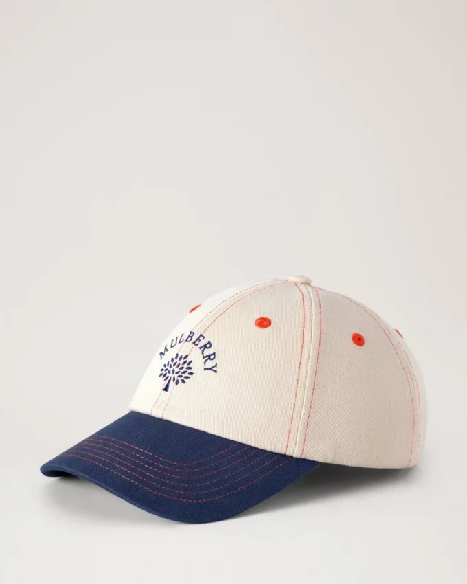 Mulberry Tree Baseball Cap – Colour Block Ecru & Night Sky Cotton Mulberry Tree Baseball Cap – Colour Block Ecru & Night Sky Cotton