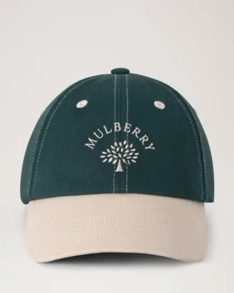 Mulberry Tree Baseball Cap – Colour Block Mulberry Green & Ecru Cotton