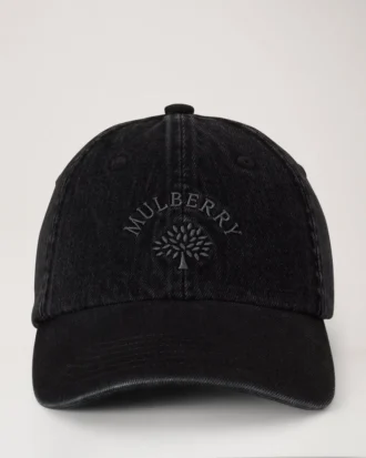 Mulberry Tree Baseball Cap – Denim Washed Black Denim Cotton