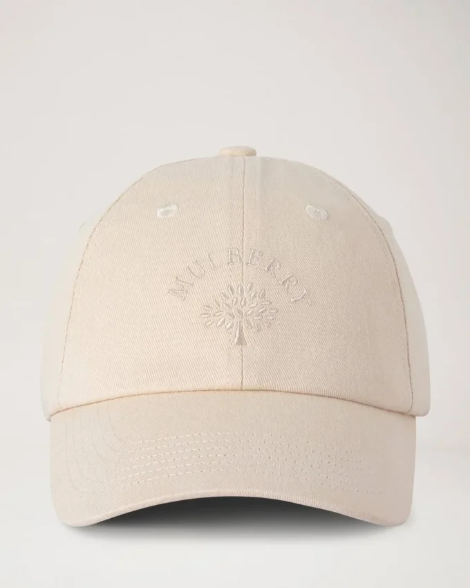 Mulberry Tree Baseball Cap Ecru Cotton Women