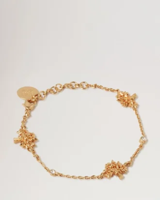 Mulberry Tree Charm Bracelet Gold Plated Brass Women