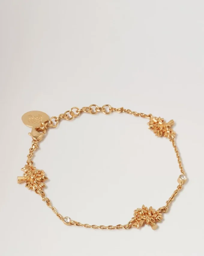Mulberry Tree Charm Bracelet Gold Plated Brass Women Mulberry Tree Charm Bracelet Gold Plated Brass Women