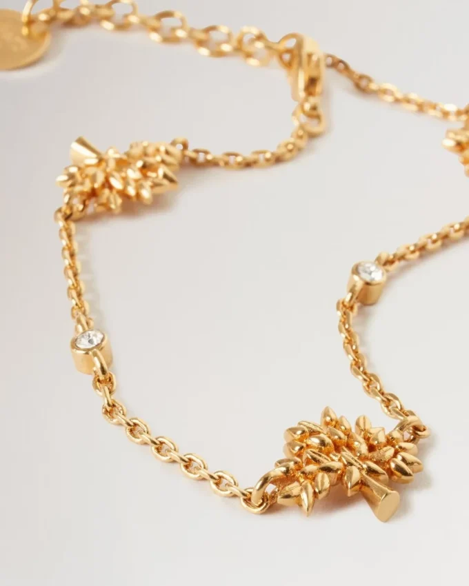 Mulberry Tree Charm Bracelet Gold Plated Brass Women Mulberry Tree Charm Bracelet Gold Plated Brass Women