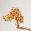 Mulberry Tree Charm Earrings Gold Plated Brass Women Mulberry Tree Charm Earrings Gold Plated Brass Women