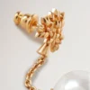 Mulberry Tree Charm Earrings Gold Plated Brass Women Mulberry Tree Charm Earrings Gold Plated Brass Women