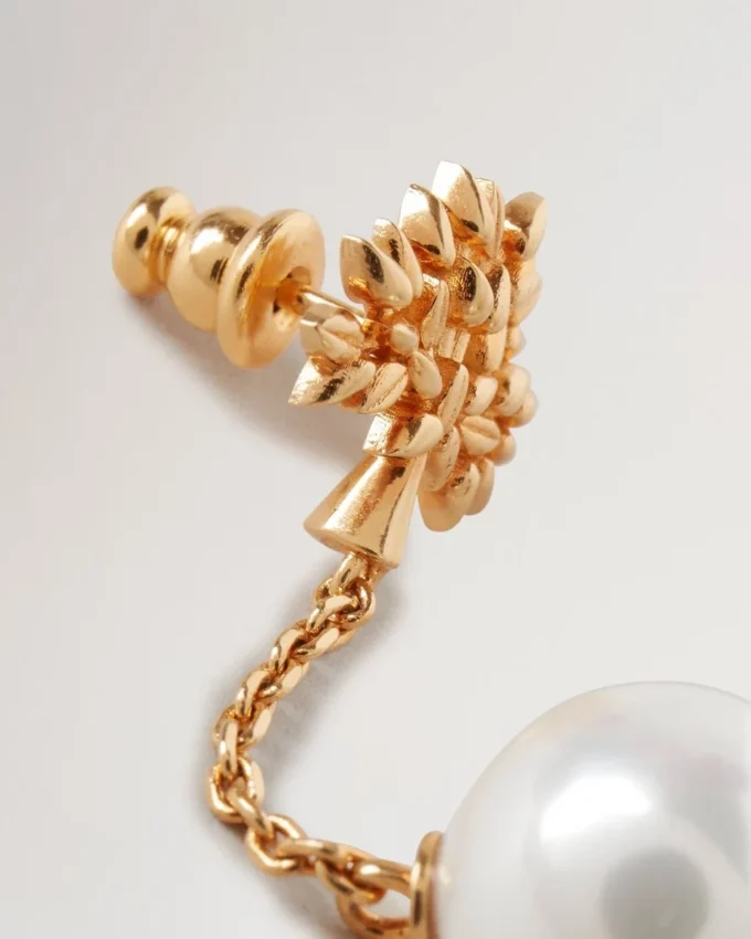 Mulberry Tree Charm Earrings Gold Plated Brass Women Mulberry Tree Charm Earrings Gold Plated Brass Women