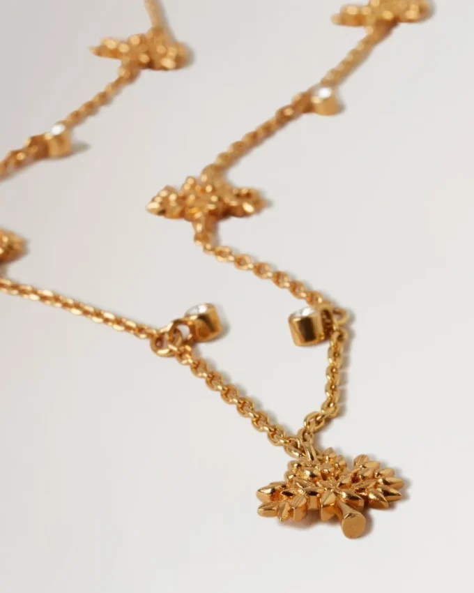 Mulberry Tree Charm Necklace Gold Plated Brass Women Mulberry Tree Charm Necklace Gold Plated Brass Women