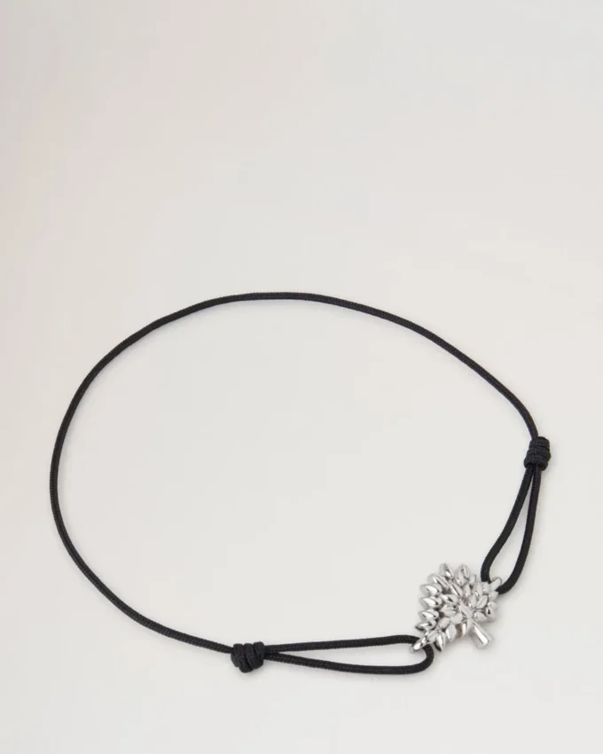 Mulberry Tree Cord Bracelet Black Sterling Silver & Cord Mulberry Tree Cord Bracelet Black Sterling Silver & Cord