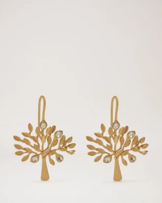 Mulberry Tree Dropped Earrings Brass Metal & Swarovski Crystal Mulberry Tree Dropped Earrings Brass Metal & Swarovski Crystal