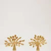Mulberry Tree Earrings Brass Metal Women Mulberry Tree Earrings Brass Metal Women