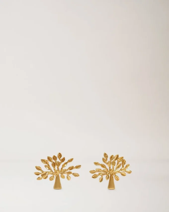 Mulberry Tree Earrings Brass Metal Women Mulberry Tree Earrings Brass Metal Women