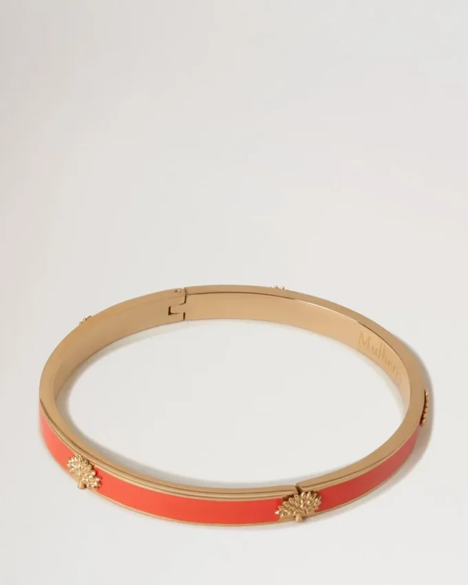 Mulberry Tree Enamel Bracelet Coral Orange Mixed Material Mulberry Tree Enamel Bracelet Coral Orange Mixed Material