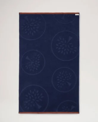 Mulberry Tree Jacquard Towel Navy & Teak Cotton Mulberry Tree Jacquard Towel Navy & Teak Cotton