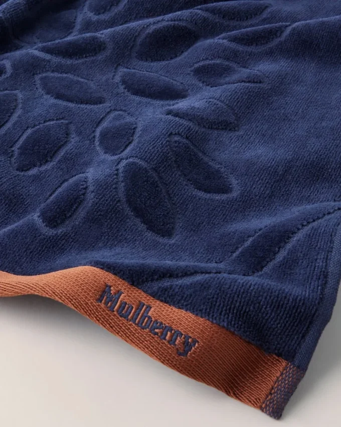 Mulberry Tree Jacquard Towel Navy & Teak Cotton Mulberry Tree Jacquard Towel Navy & Teak Cotton