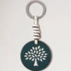 Mulberry Tree Leather Keyring Mulberry Green & Eggshell High Gloss Leather
