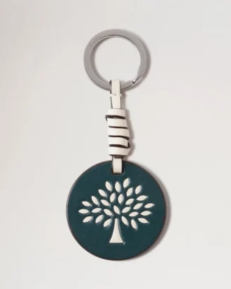 Mulberry Tree Leather Keyring Mulberry Green & Eggshell High Gloss Leather Mulberry Tree Leather Keyring Mulberry Green & Eggshell High Gloss Leather