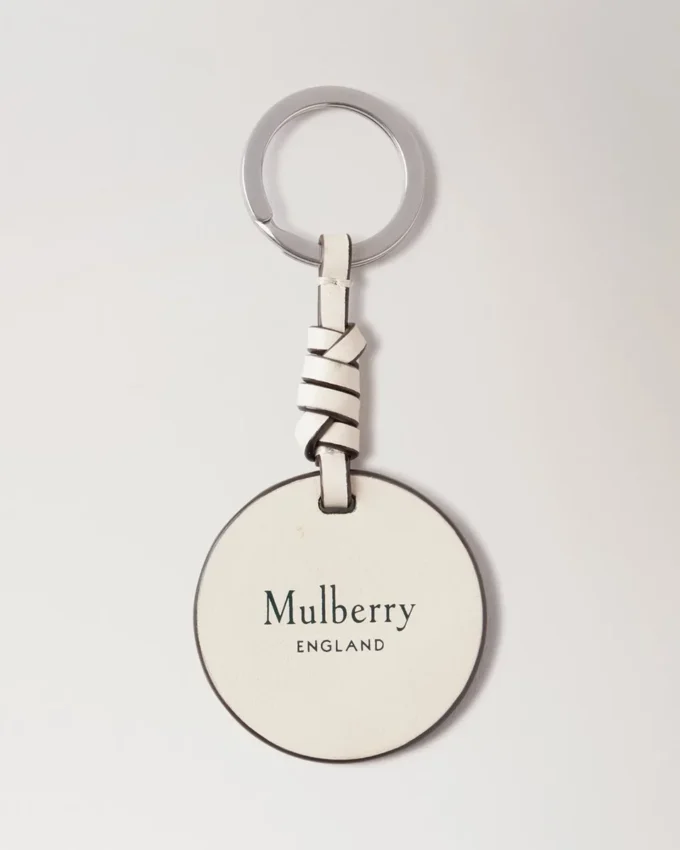 Mulberry Tree Leather Keyring Mulberry Green & Eggshell High Gloss Leather