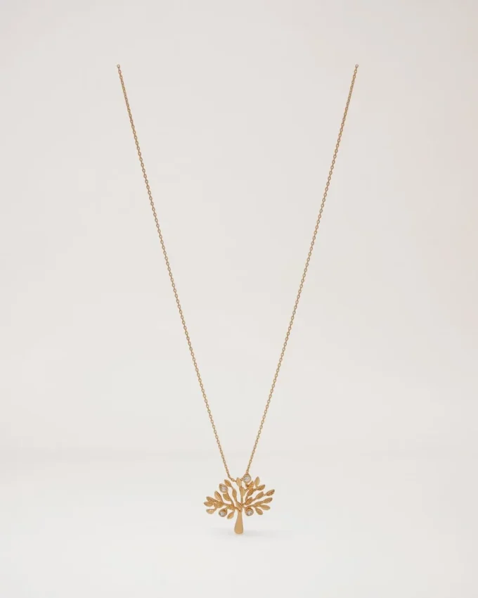 Mulberry Tree Necklace Brass Metal & Swarovski Crystal Mulberry Tree Necklace Brass Metal & Swarovski Crystal