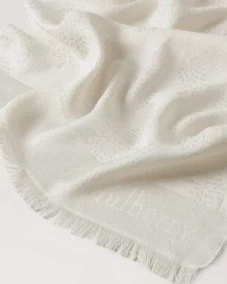 Mulberry Tree Rectangular Scarf Cream Cotton Silk Blend Mulberry Tree Rectangular Scarf Cream Cotton Silk Blend