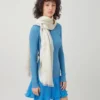 Mulberry Tree Rectangular Scarf Cream Cotton Silk Blend Mulberry Tree Rectangular Scarf Cream Cotton Silk Blend