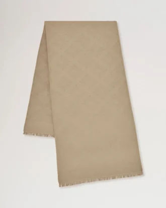 Mulberry Tree Rectangular Scarf Linen Green Cotton Silk Blend
