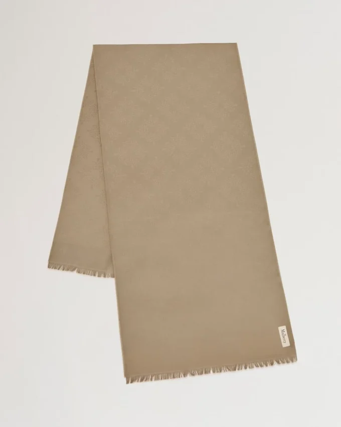 Mulberry Tree Rectangular Scarf Linen Green Cotton Silk Blend