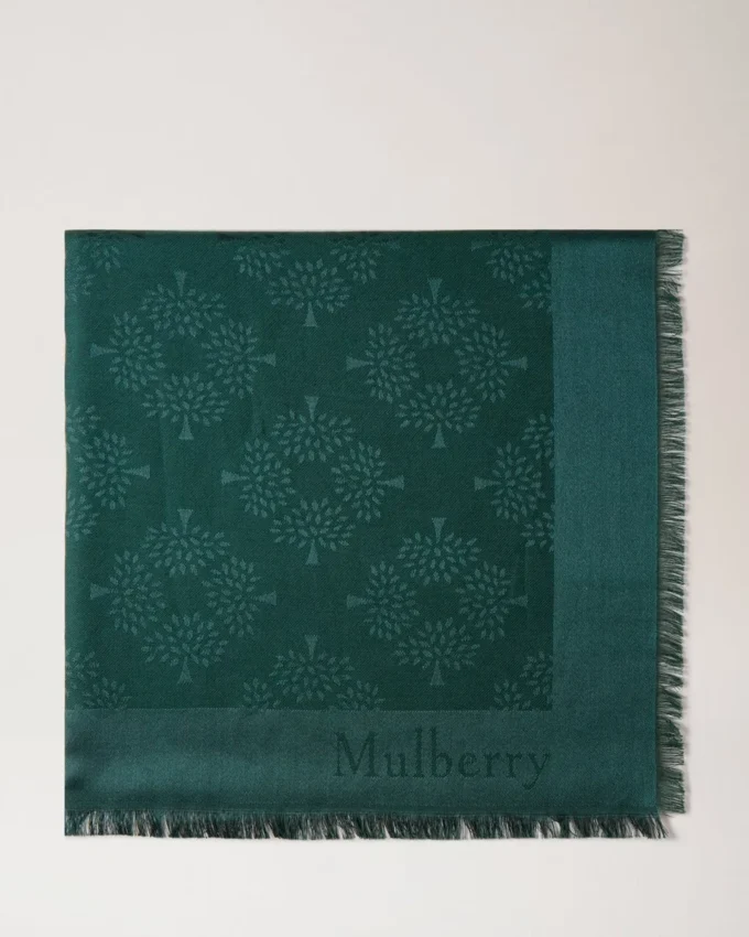 Mulberry Tree Scarf Mulberry Green Cotton Silk Blend Mulberry Tree Scarf Mulberry Green Cotton Silk Blend