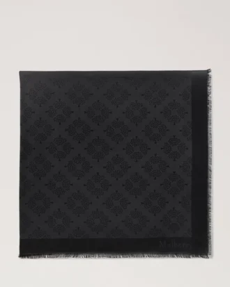 Mulberry Tree Square Black Cotton Silk Blend Women