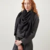 Mulberry Tree Square Black Cotton Silk Blend Women Mulberry Tree Square Black Cotton Silk Blend Women