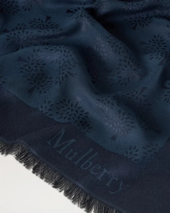 Mulberry Tree Square Night Sky Cotton Silk Blend