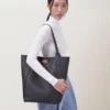 North South Bayswater Tote Black Heavy Grain Women