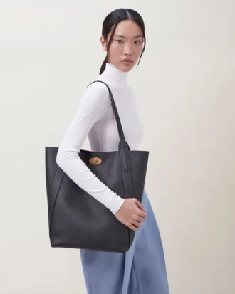 North South Bayswater Tote Black Heavy Grain Women