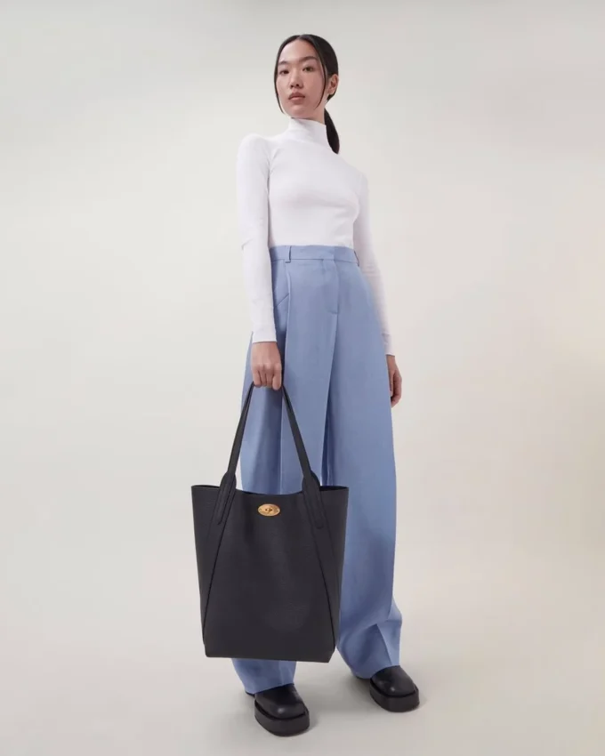 North South Bayswater Tote Black Heavy Grain Women