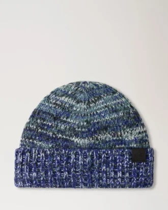 Ombre Degrade Beanie Cobalt Blue Lambswool Men