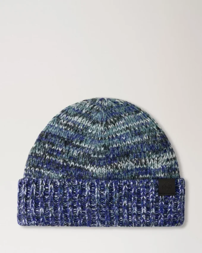 Ombre Degrade Beanie Cobalt Blue Lambswool Men Ombre Degrade Beanie Cobalt Blue Lambswool Men