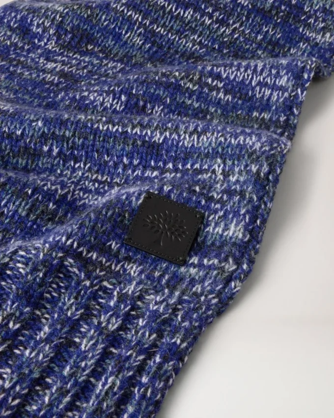 Ombre Degrade Scarf Cobalt Blue Lambswool Women Ombre Degrade Scarf Cobalt Blue Lambswool Women