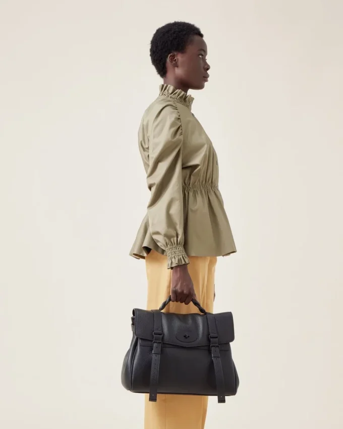 Oversized Alexa Black Heavy Grain Women Oversized Alexa Black Heavy Grain Women