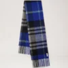 Oversized Check Textured Scarf Cobalt Blue & Black Wool Blend Oversized Check Textured Scarf Cobalt Blue & Black Wool Blend